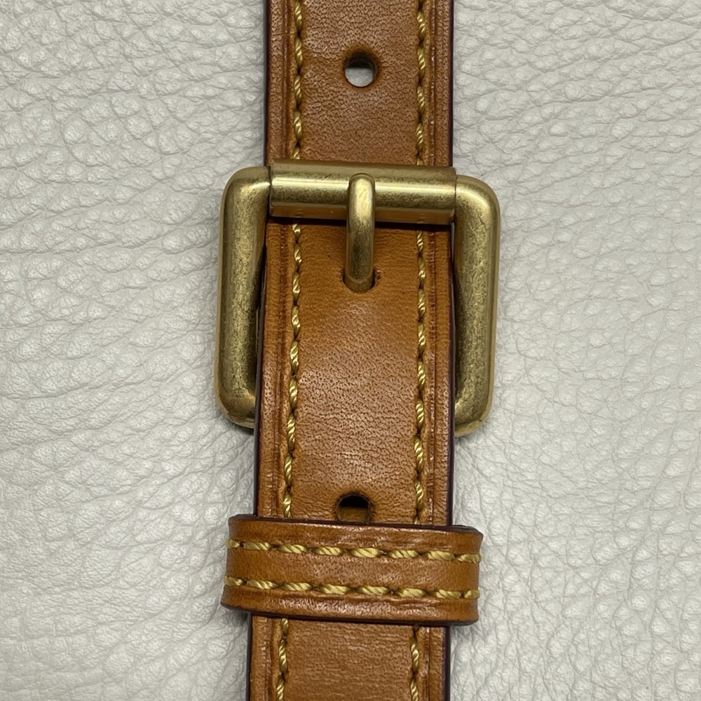 Dooney & Bourke Flap Tab Satchel Pebbled Leather Crossbody Off White & Natural - Picture 6 of 16